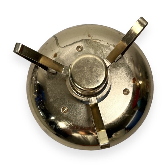 Vtg Mid-Century INLAND Glass Carafe‎ & Warmer 22k Gold Trim Coffee Pot Cork Lid - Picture 4 of 13